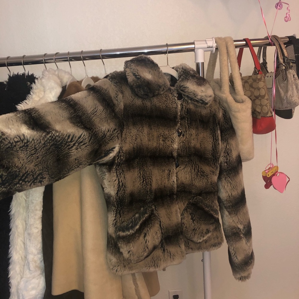 Faux fur XL coat